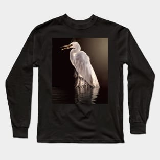 Egret in the shade Long Sleeve T-Shirt